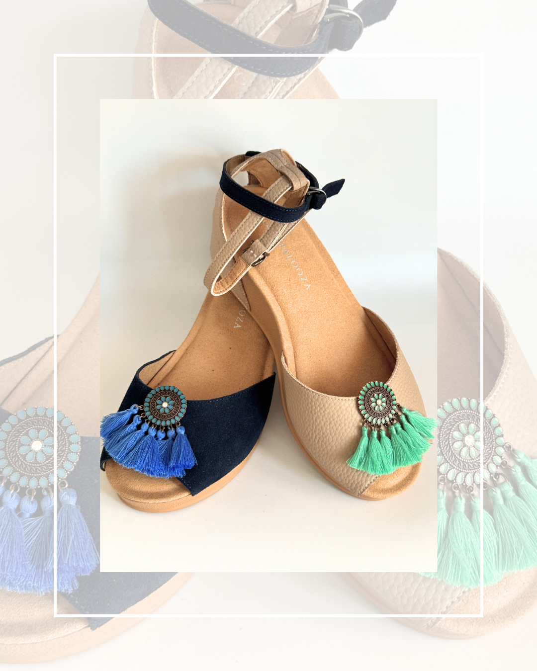 Clip On Boho Style Coins with 6 Fringe Tassels 8 Colours