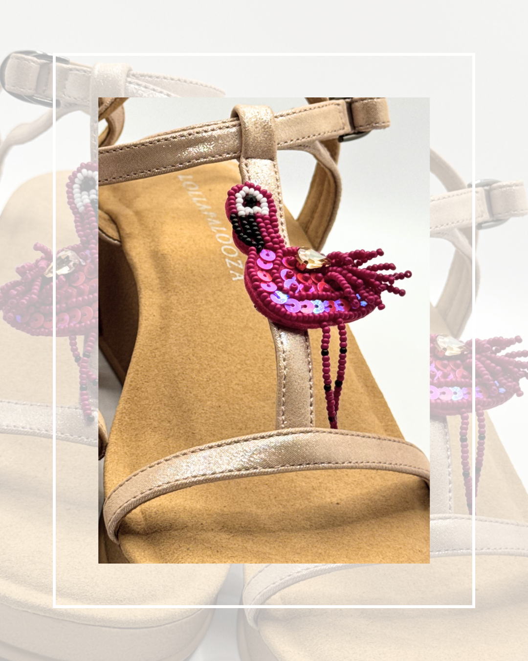 Clip On Beaded Small Flamingo Side Clip