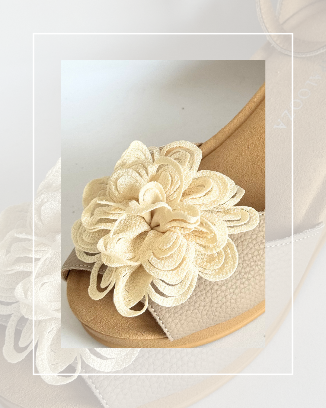 Clip On Cream Cut Out Material Flower