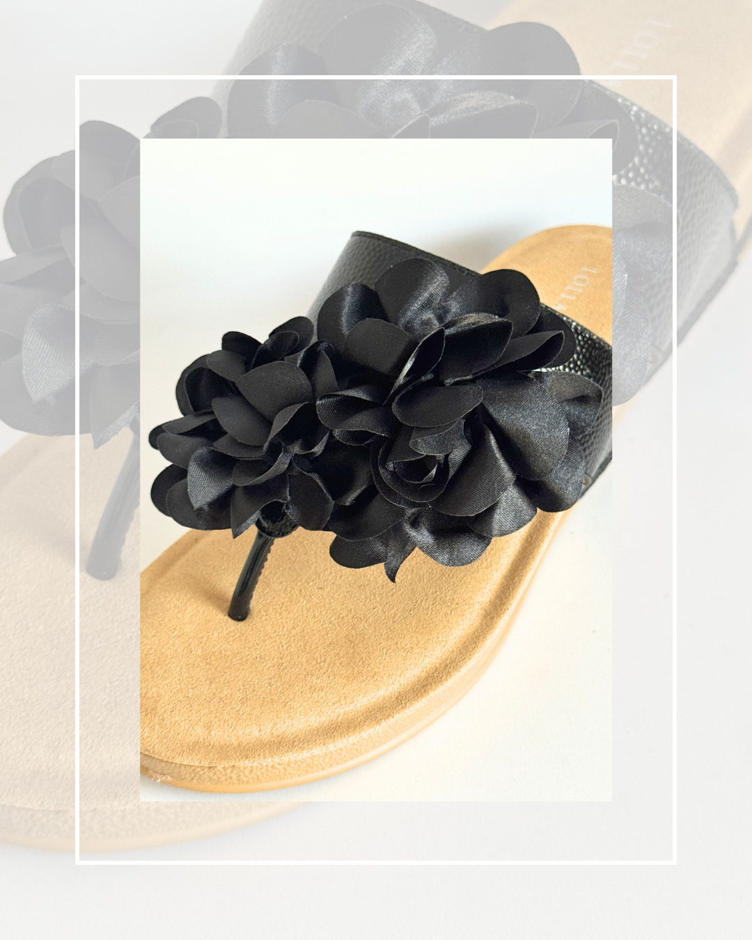 Clip On Black Satin Large and Medium Flower