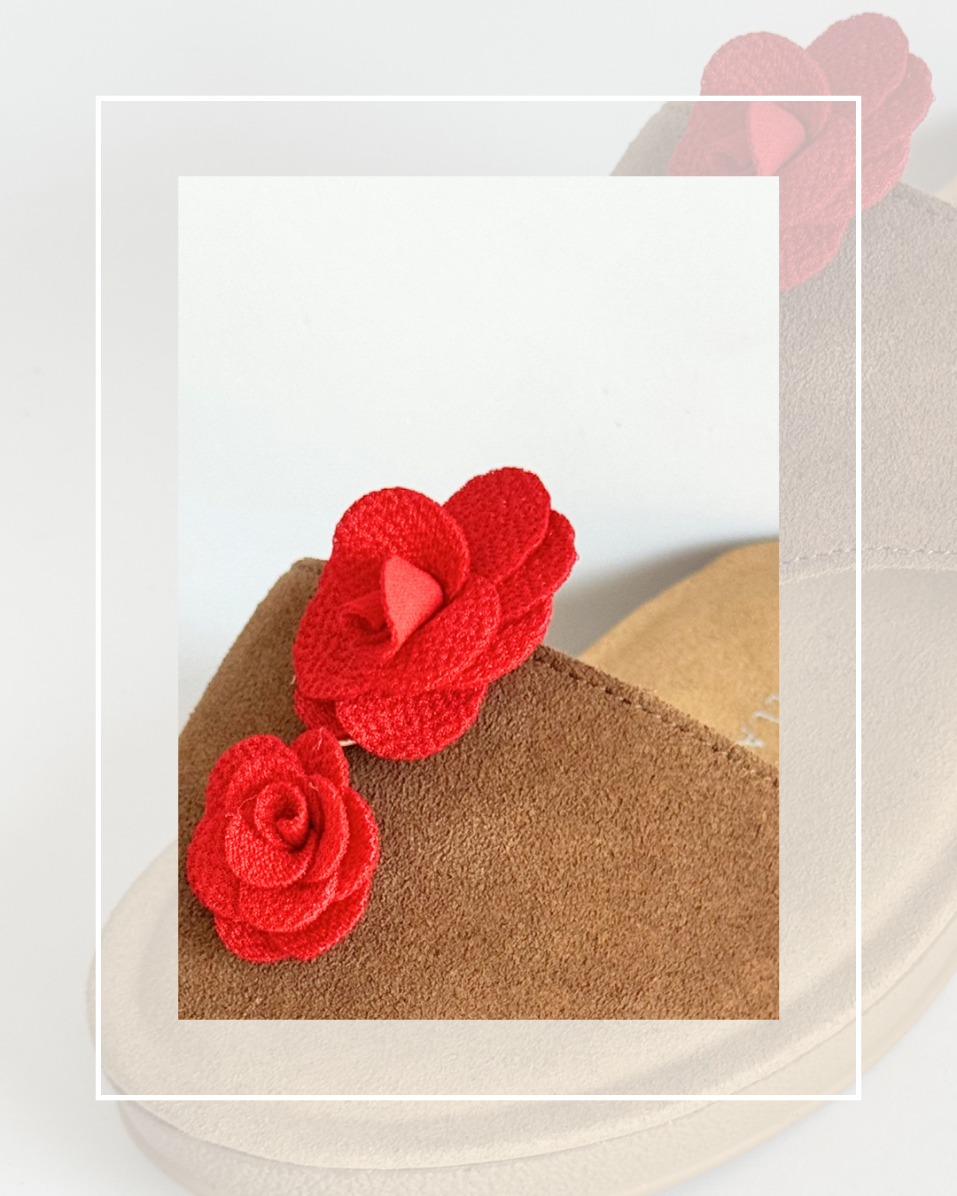 Clip on Small Red Fabric Roses