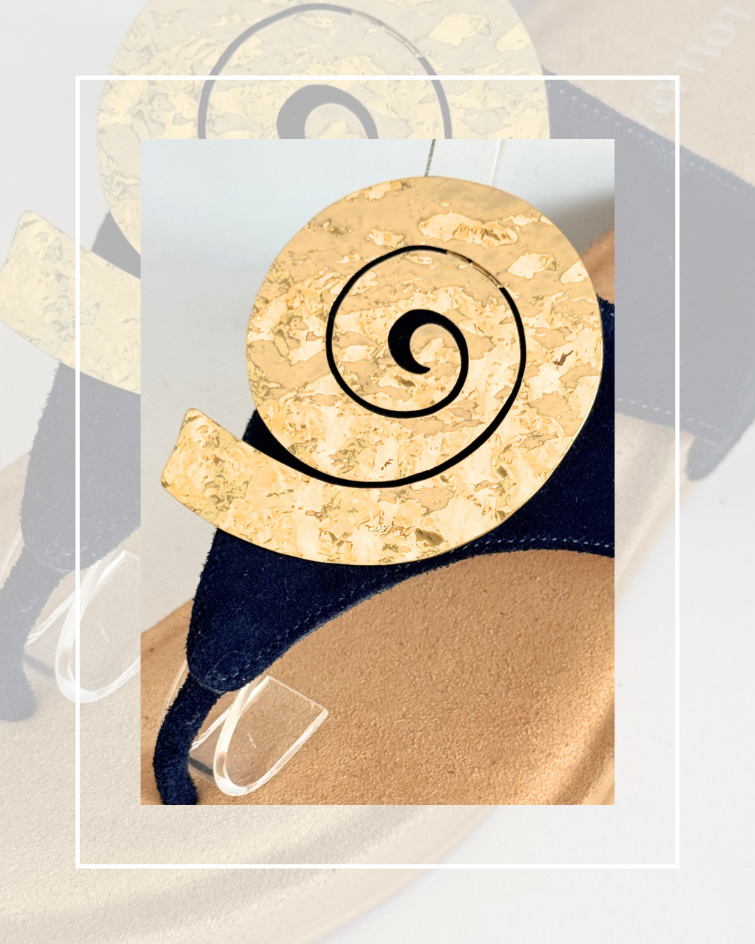 Clip On Large Gold Swirl