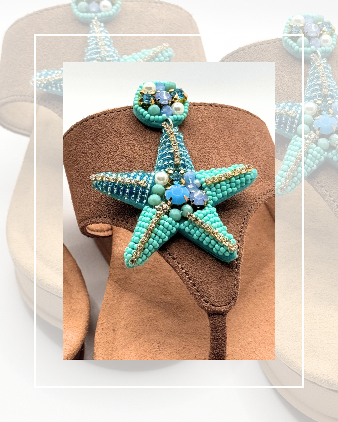 Clip On Beaded Felt Large Starfish 4 Colours