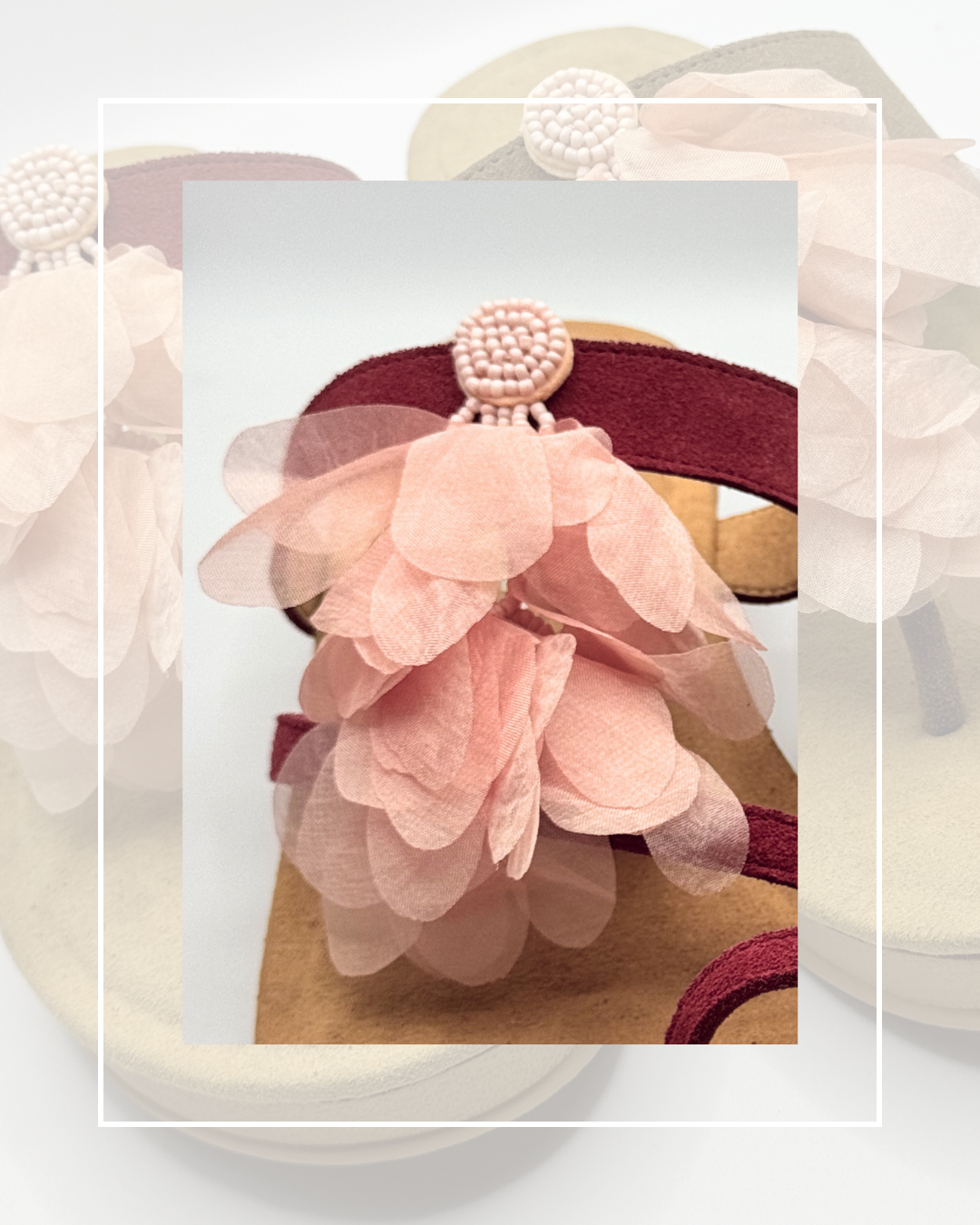 Clip On Petals in Peach, Turquoise and Mustard Yellow