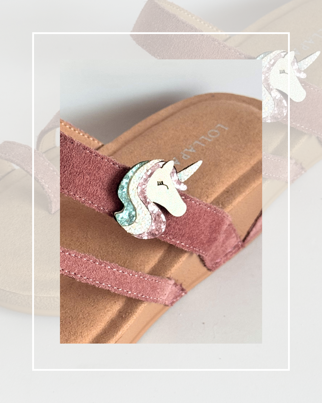 Clip On Glitter Unicorns Pink and Blue Mane