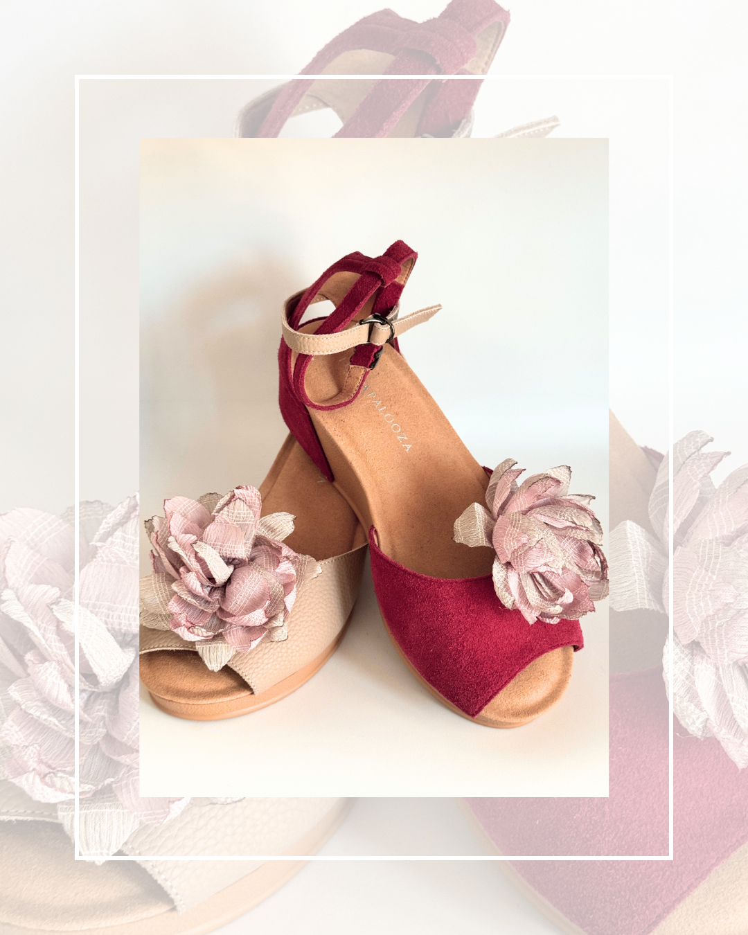 Clip On Patterned Fabric Dusky Pink Flower