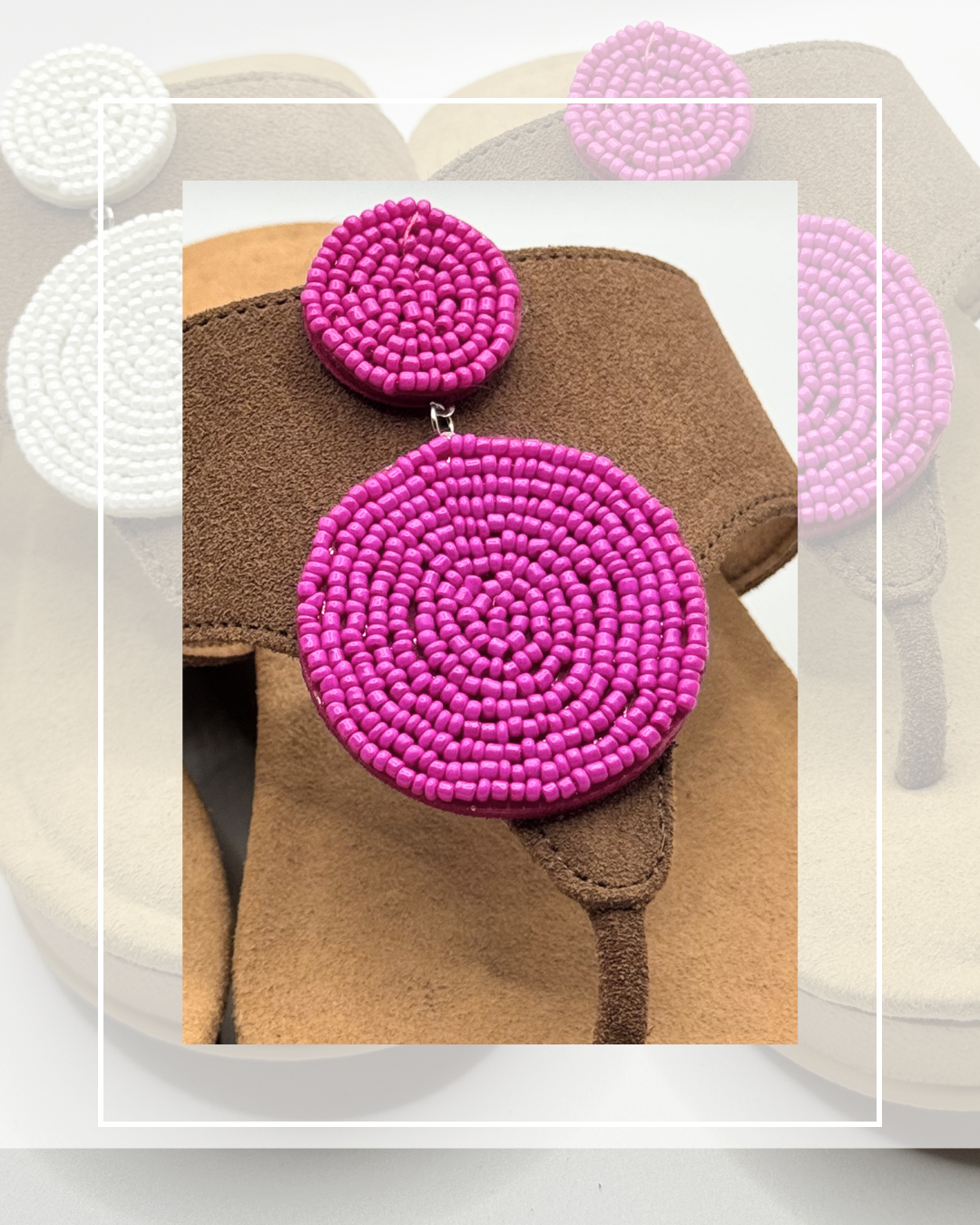 Clip On Beaded Circles 4 Colours
