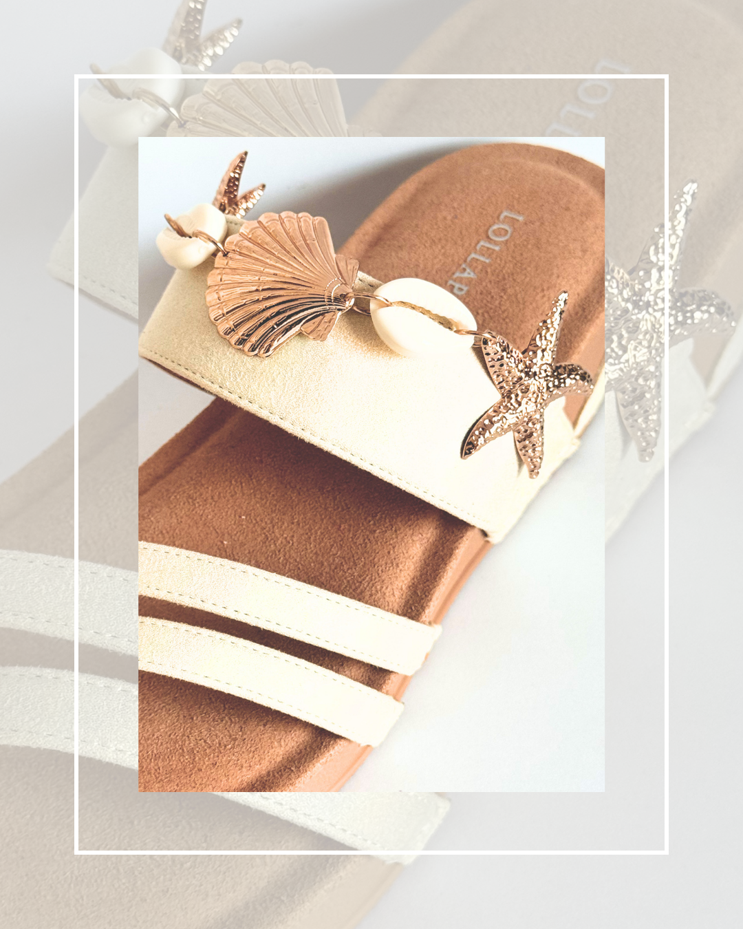 Clip on Gold Starfish Shell Real Shell Band