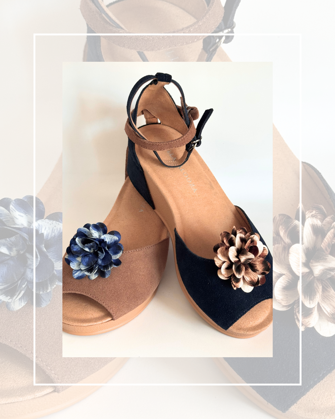 Clip On Animal Print Material Flowers Medium 2 Colours