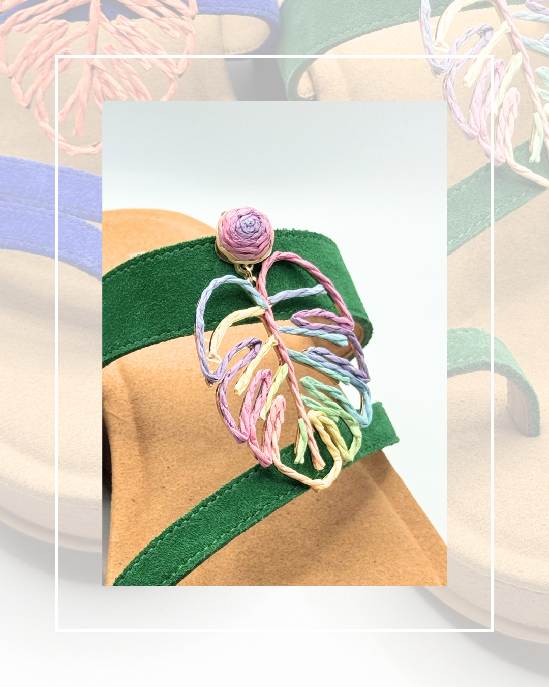 Clip On Paper Outline Leaf Gold Trim 3 Colours