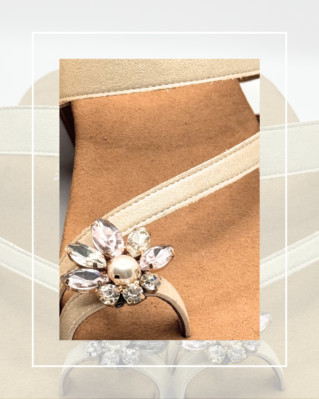 Clip On Gem Stone Flowers Toe Rings 2 Colours