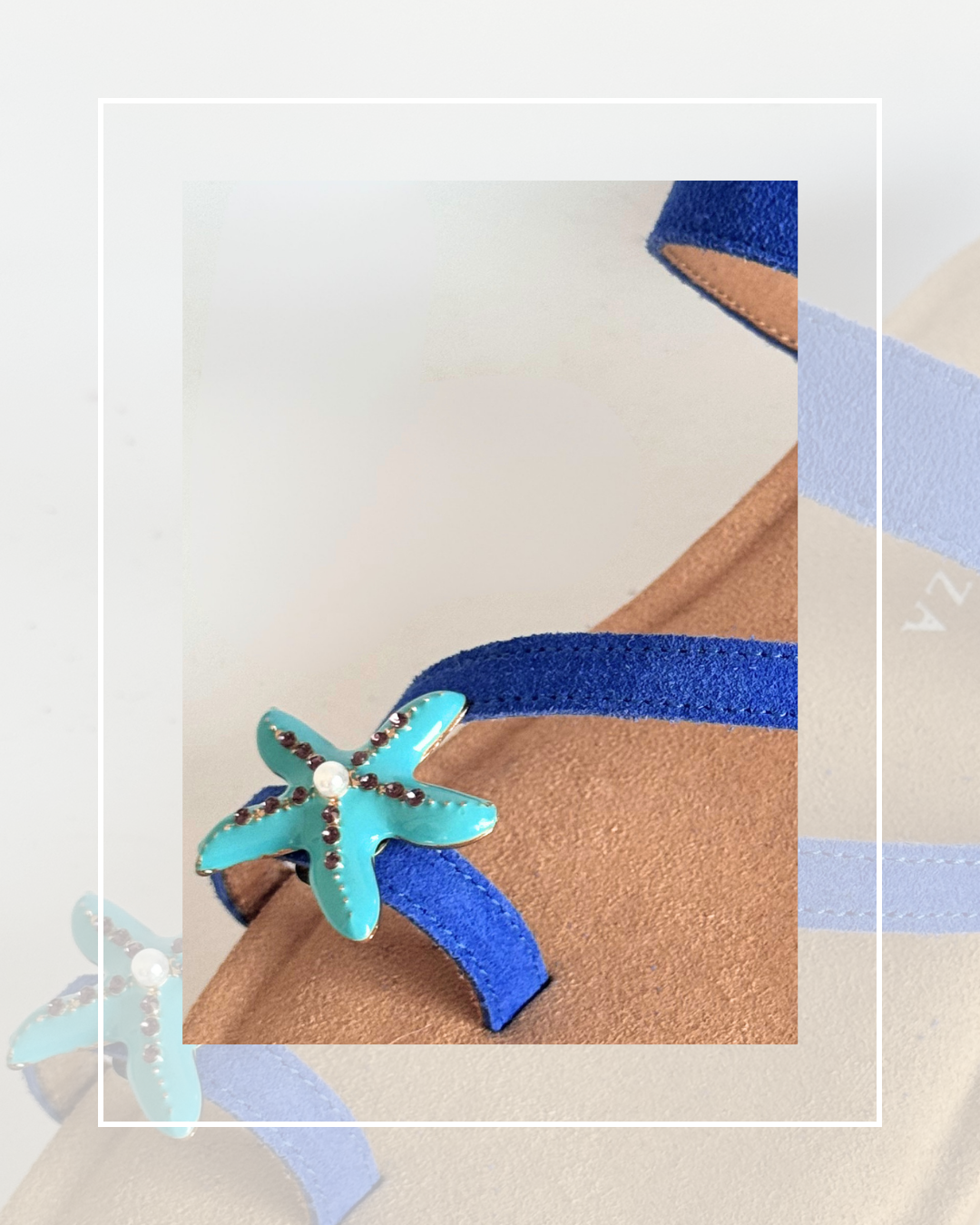 Clip on Small Metal Turquoise Starfish