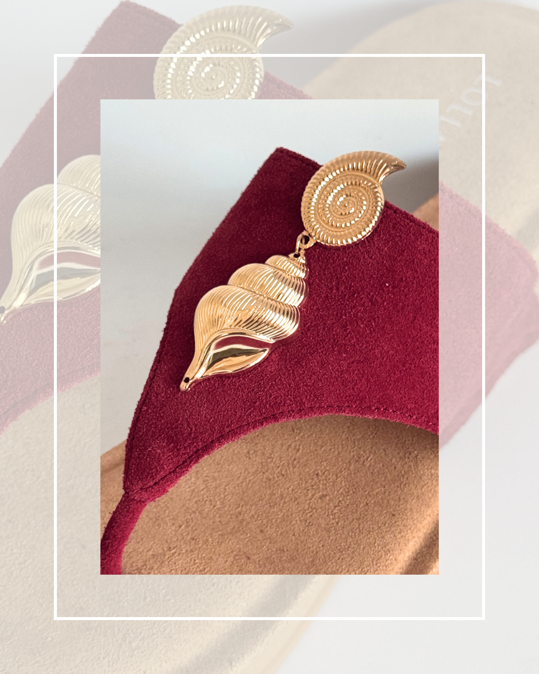 Clip on Gold Shell Duo