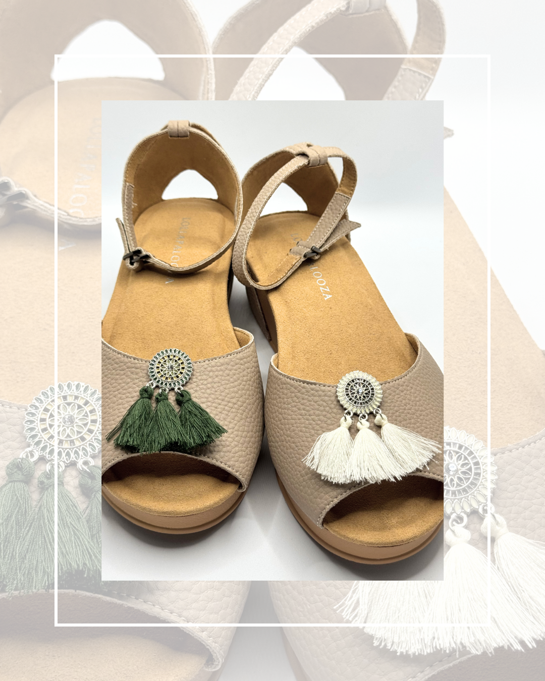 Clip On Boho Style Coins with 3 Fringe Tassels 6 Colours