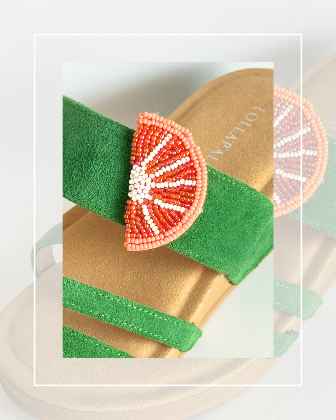Clip On Beaded Orange Halves