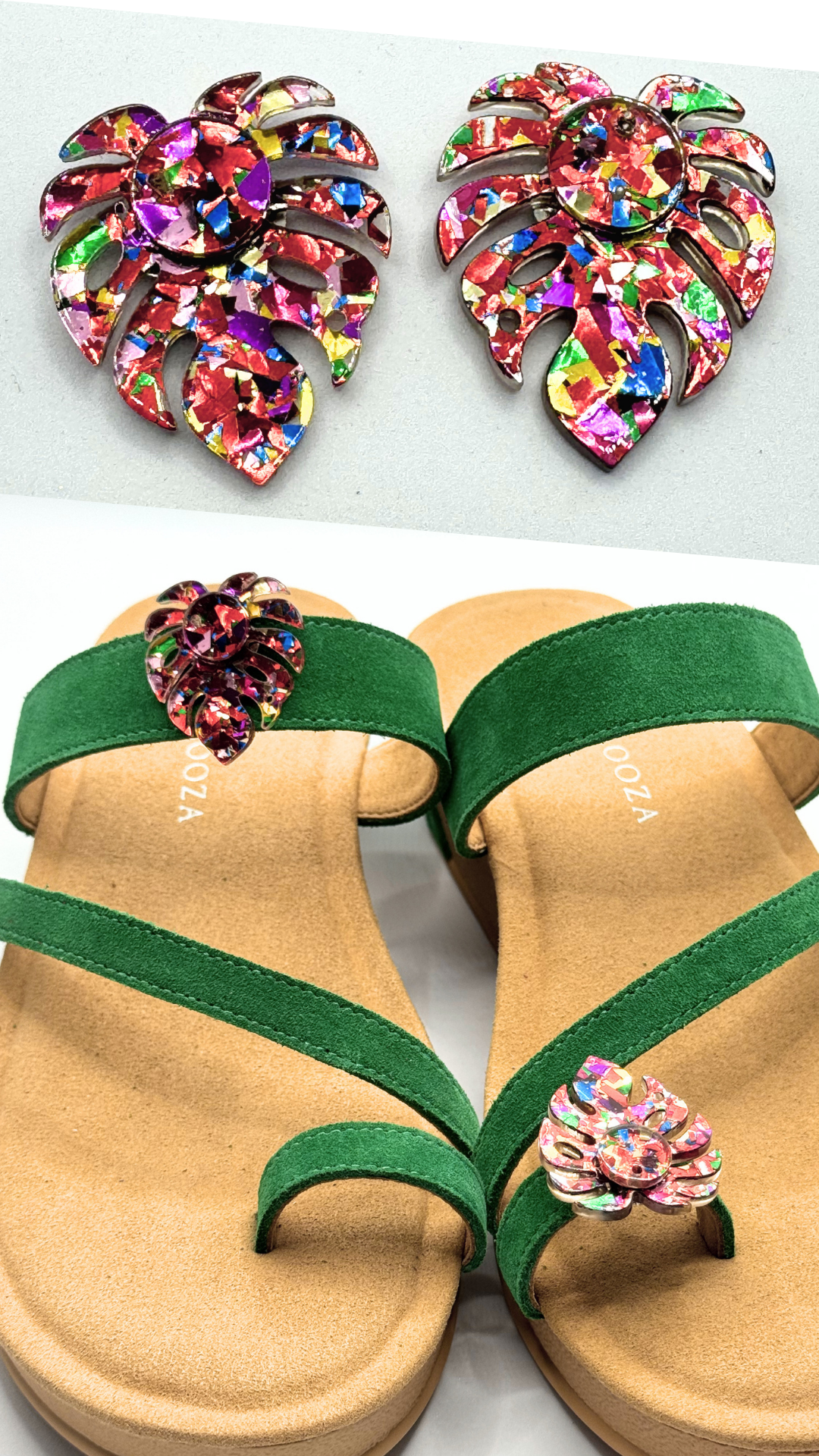 Clip On Acrylic Multi Coloured Leaves