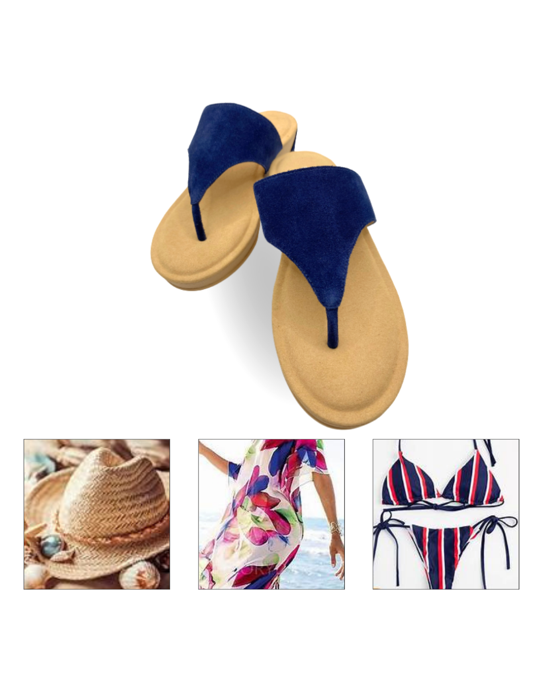 Aruba Thong Wedge Navy Suede