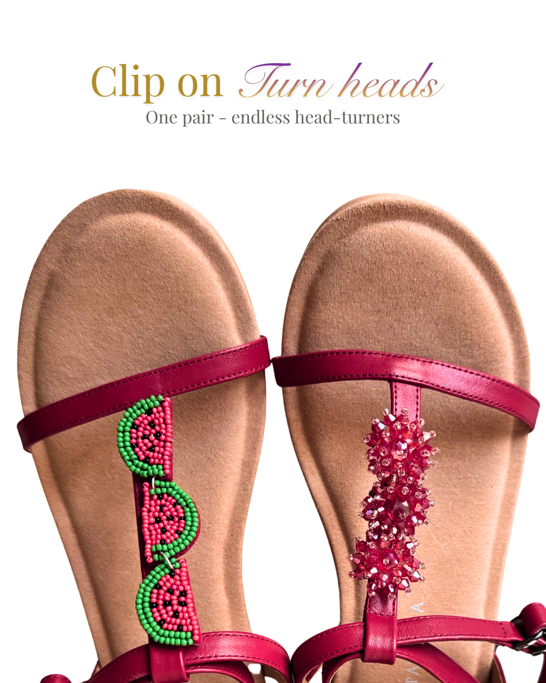 Clip On Beaded Watermelon Wedges