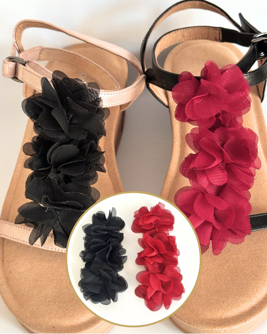 Clip on Long Strip Material Flowers Side Clips