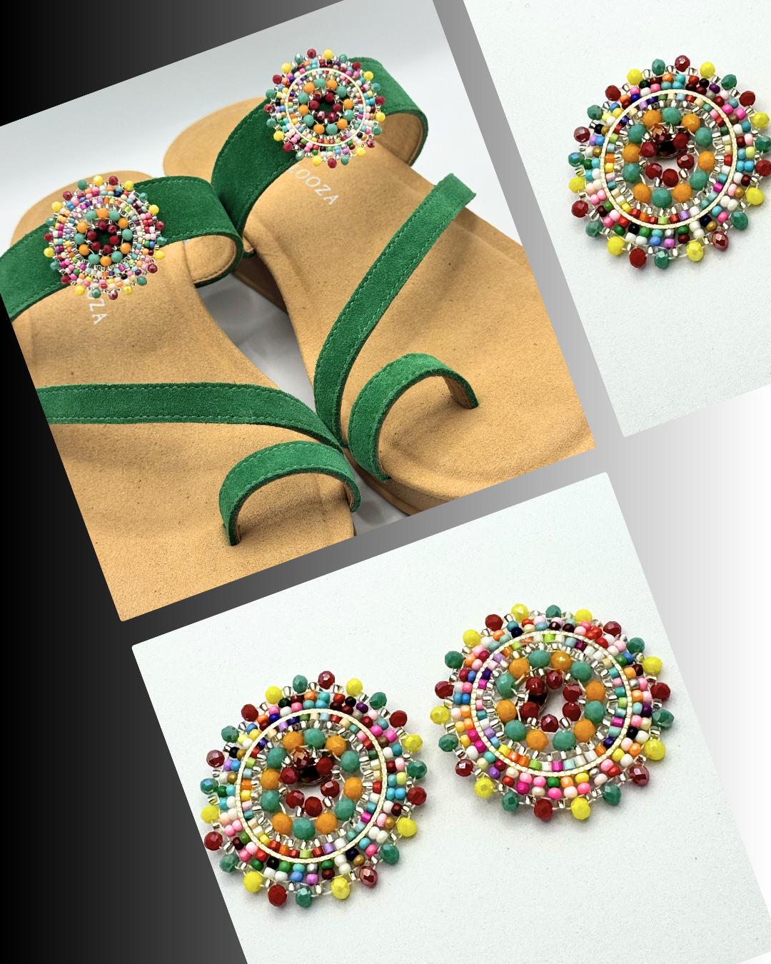Clip on Colourful Beaded Disc