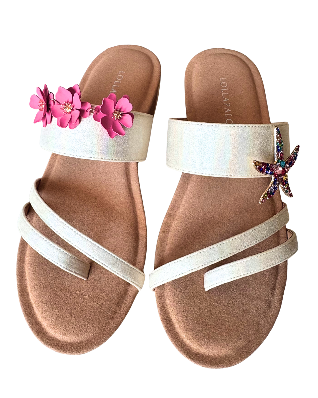 Estepona Cream Shimmer Micro Suede Wedge