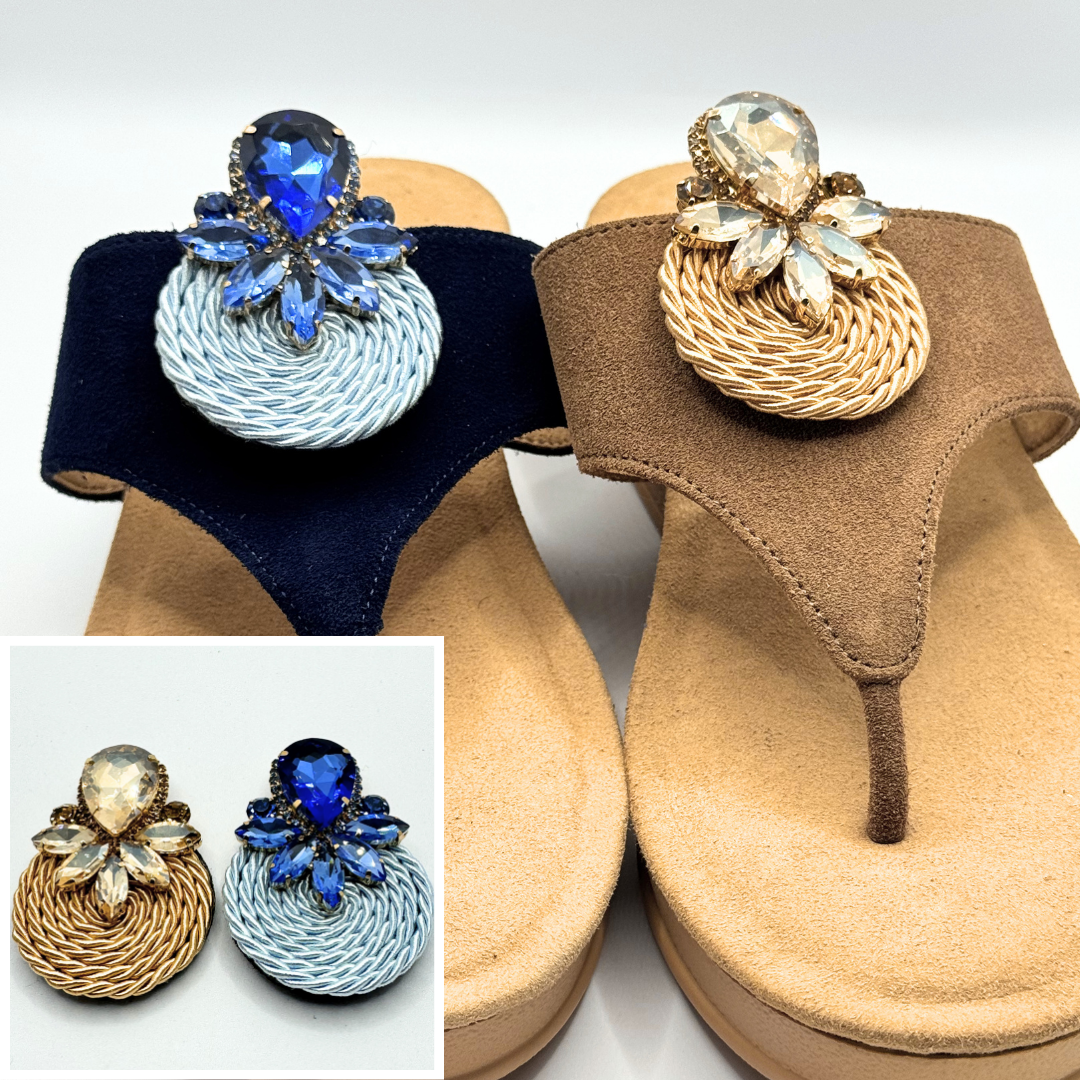 Clip On Gems with Cotton Circular Rope in 2 Colours