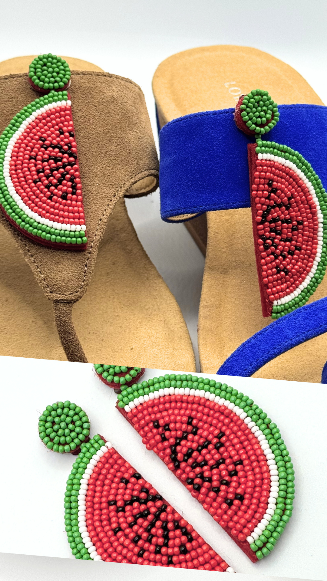 Clip On Beaded Large Watermelon Slices
