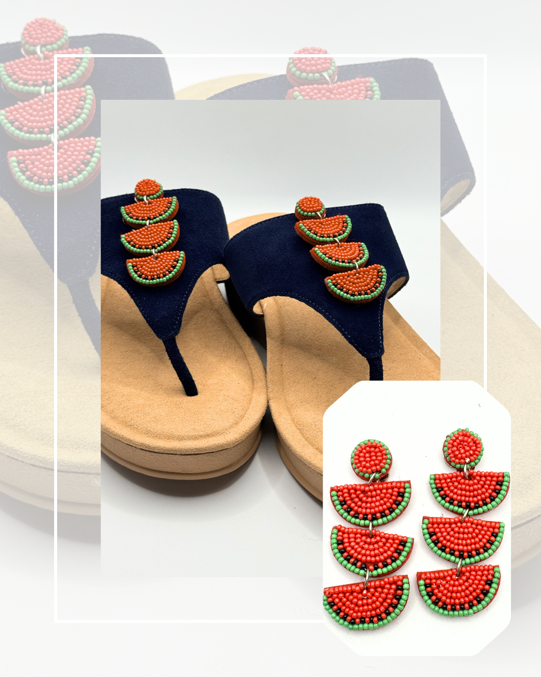 Clip On Beaded Watermelons Top Clip