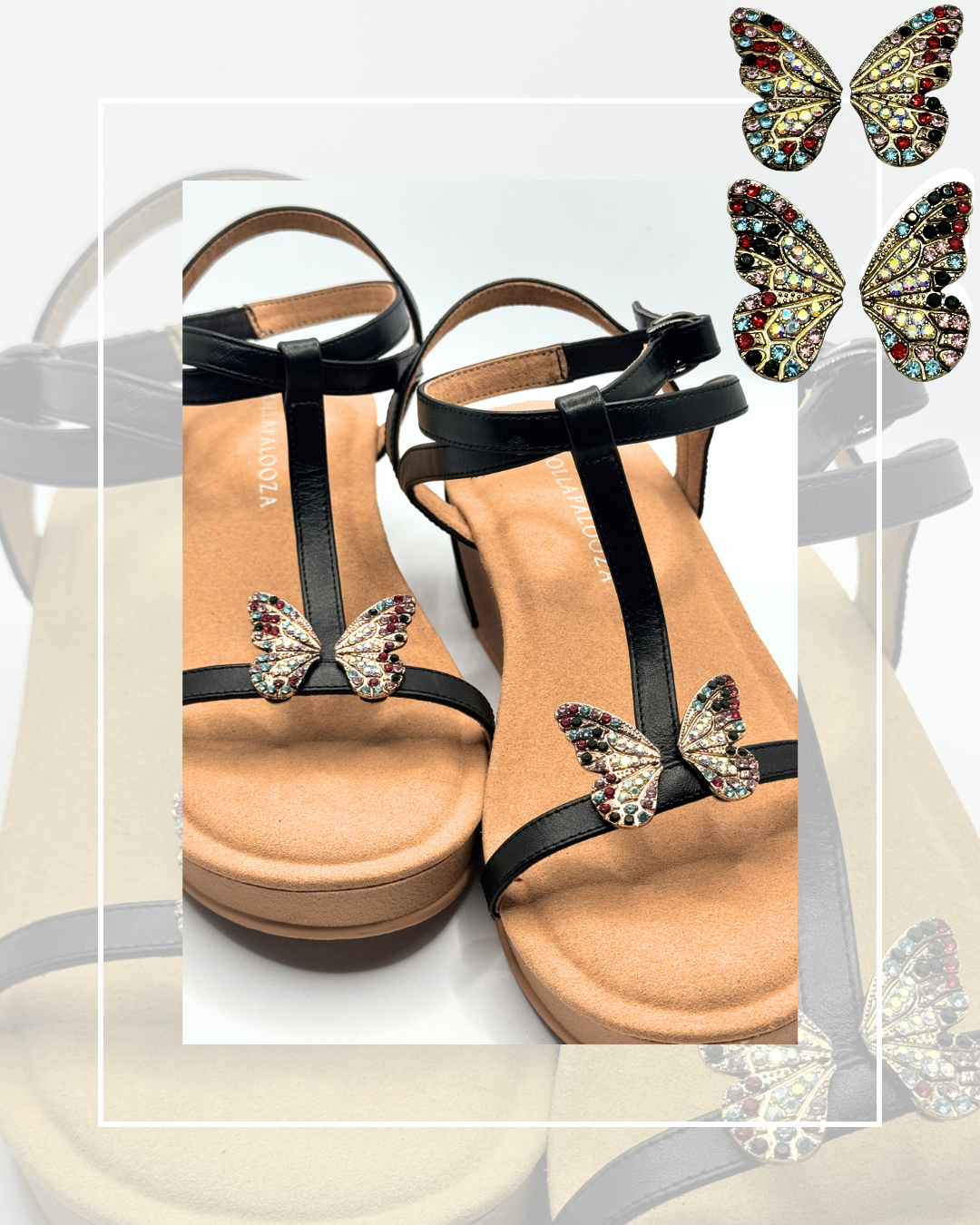 Clip On Metal Butterflies Two Wings for Each Shoe