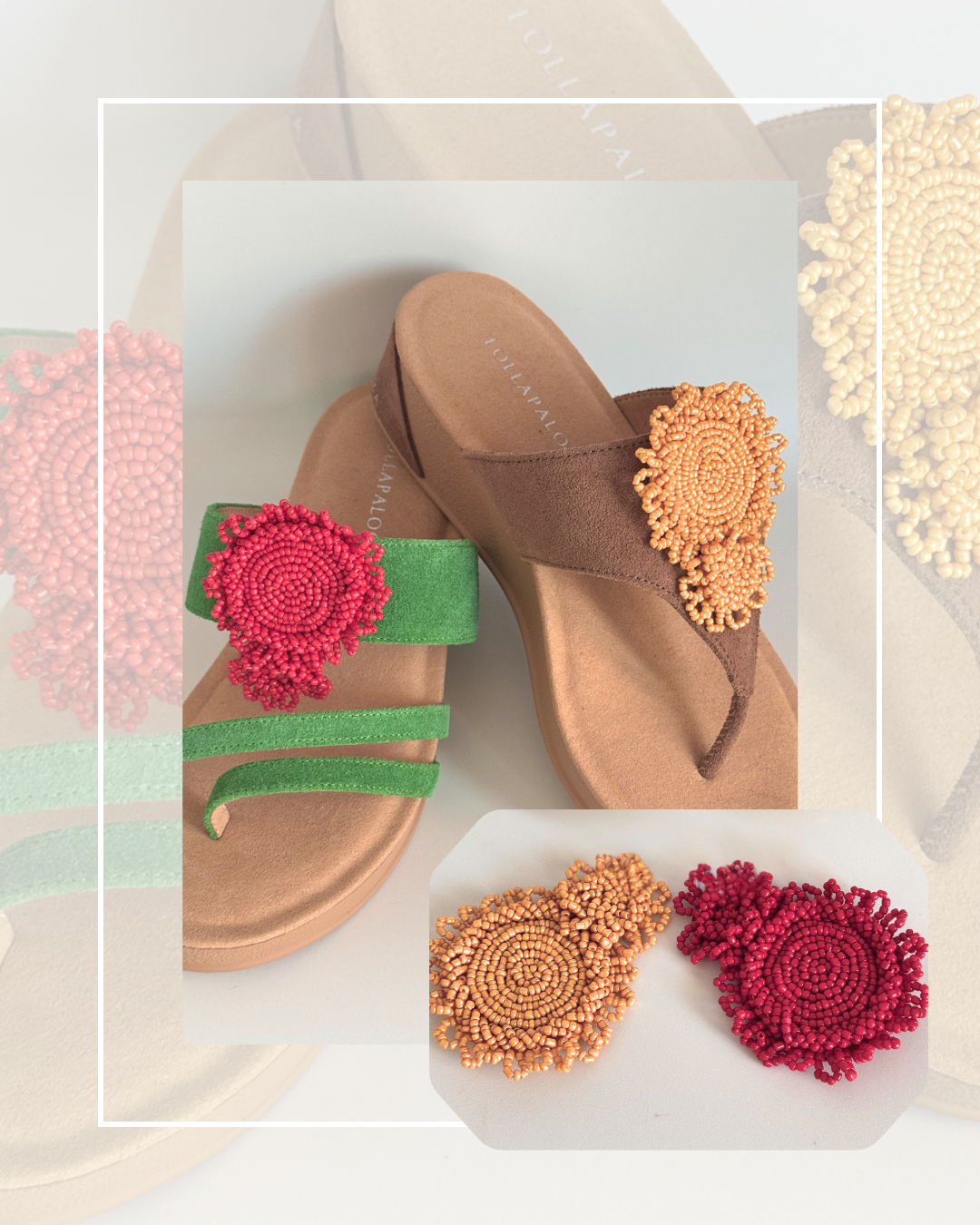 Clip On Beaded Discs in 4 Colours