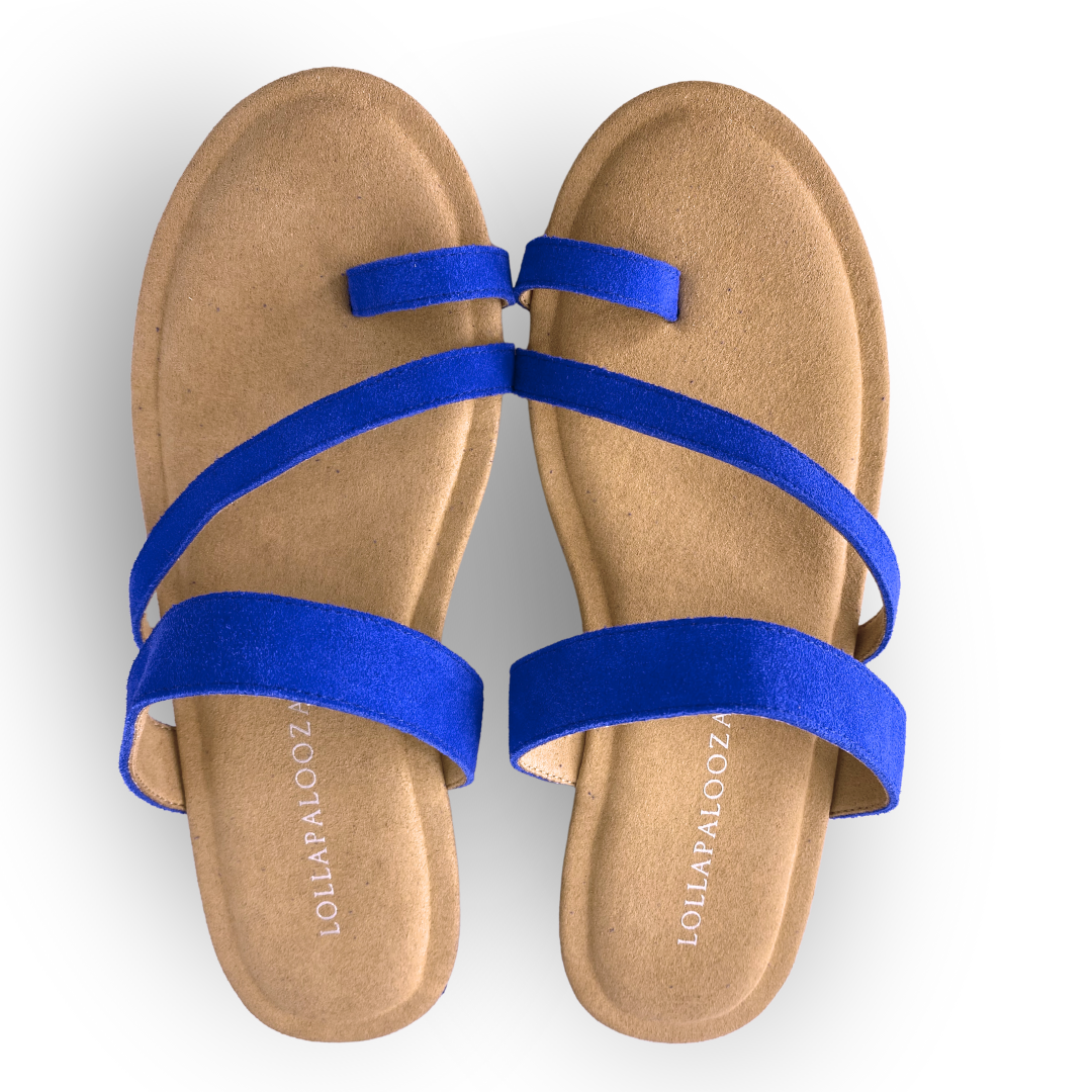 Royal Blue Toe Ring Wedges