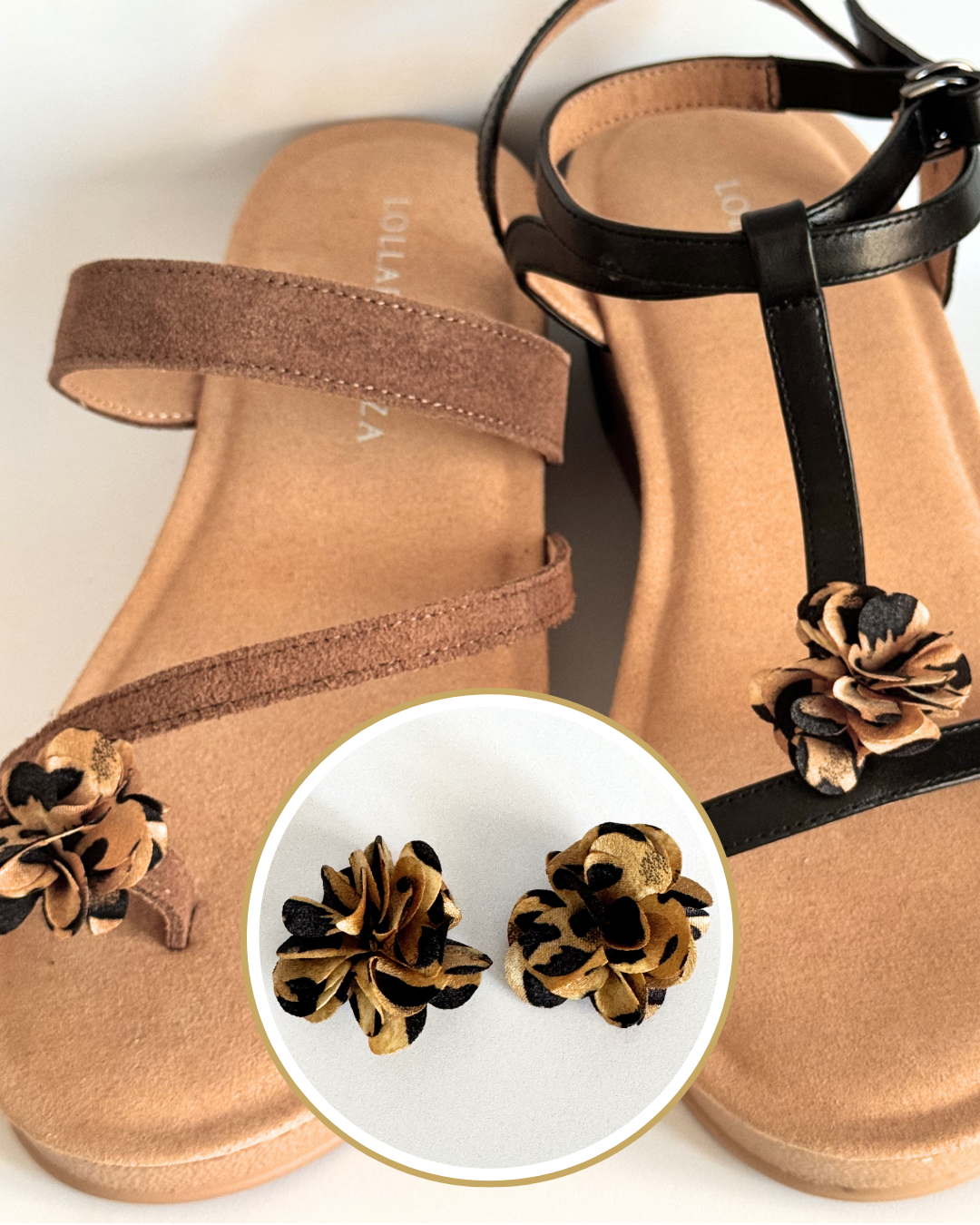 Clip On Small Animal Print Material Flower