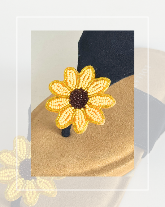 Clip On Beaded Sunflowers Medium
