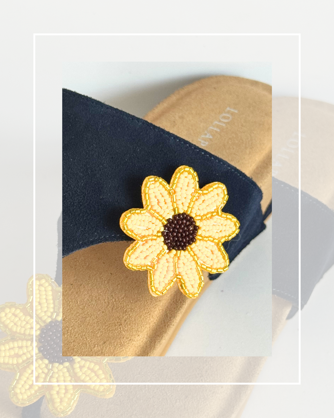 Clip On Beaded Sunflowers Medium