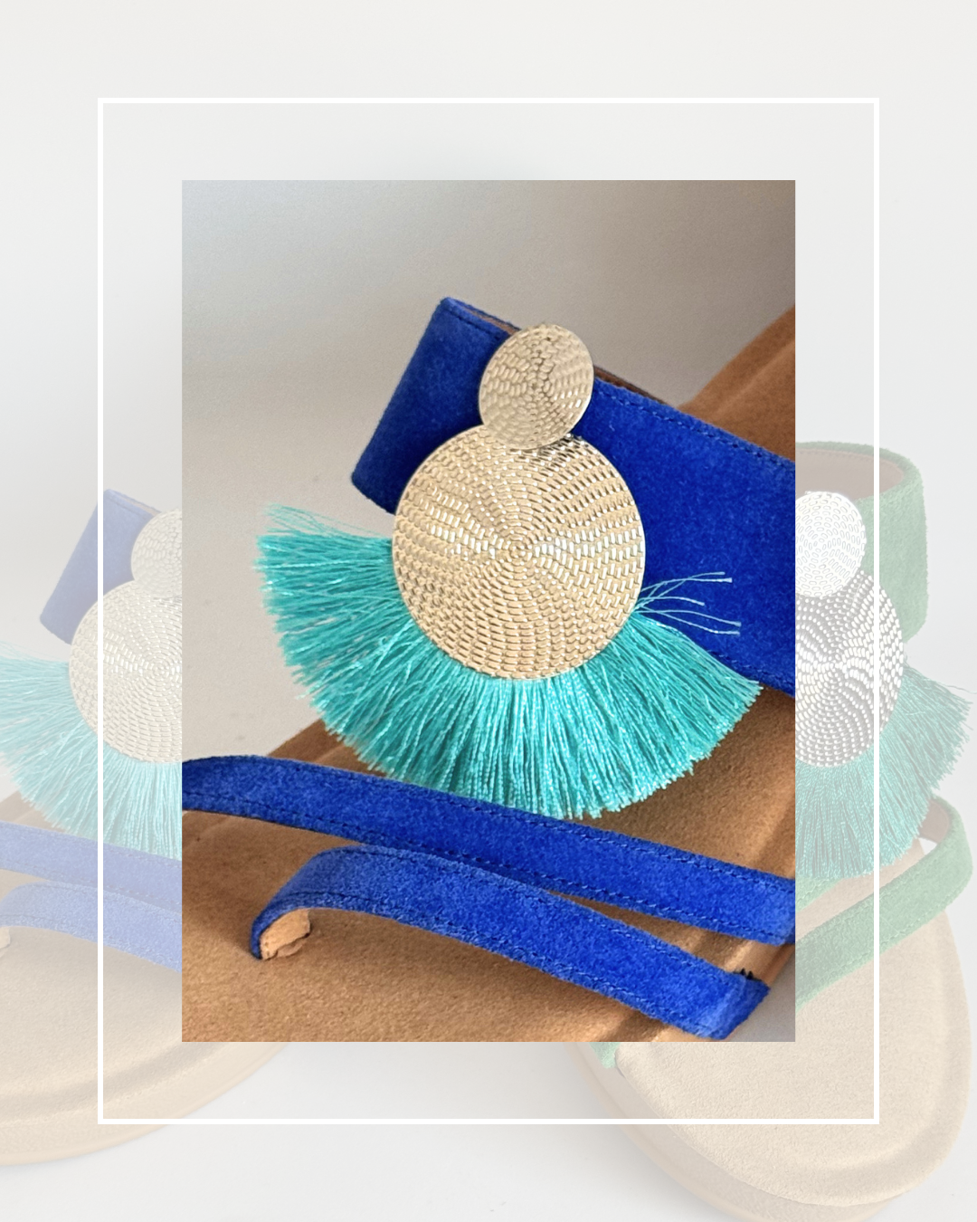 Clip On Silver Circles with Fringes 2 Colours