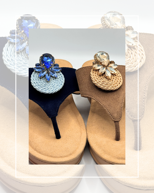 Clip On Gems with Cotton Circular Rope in 2 Colours