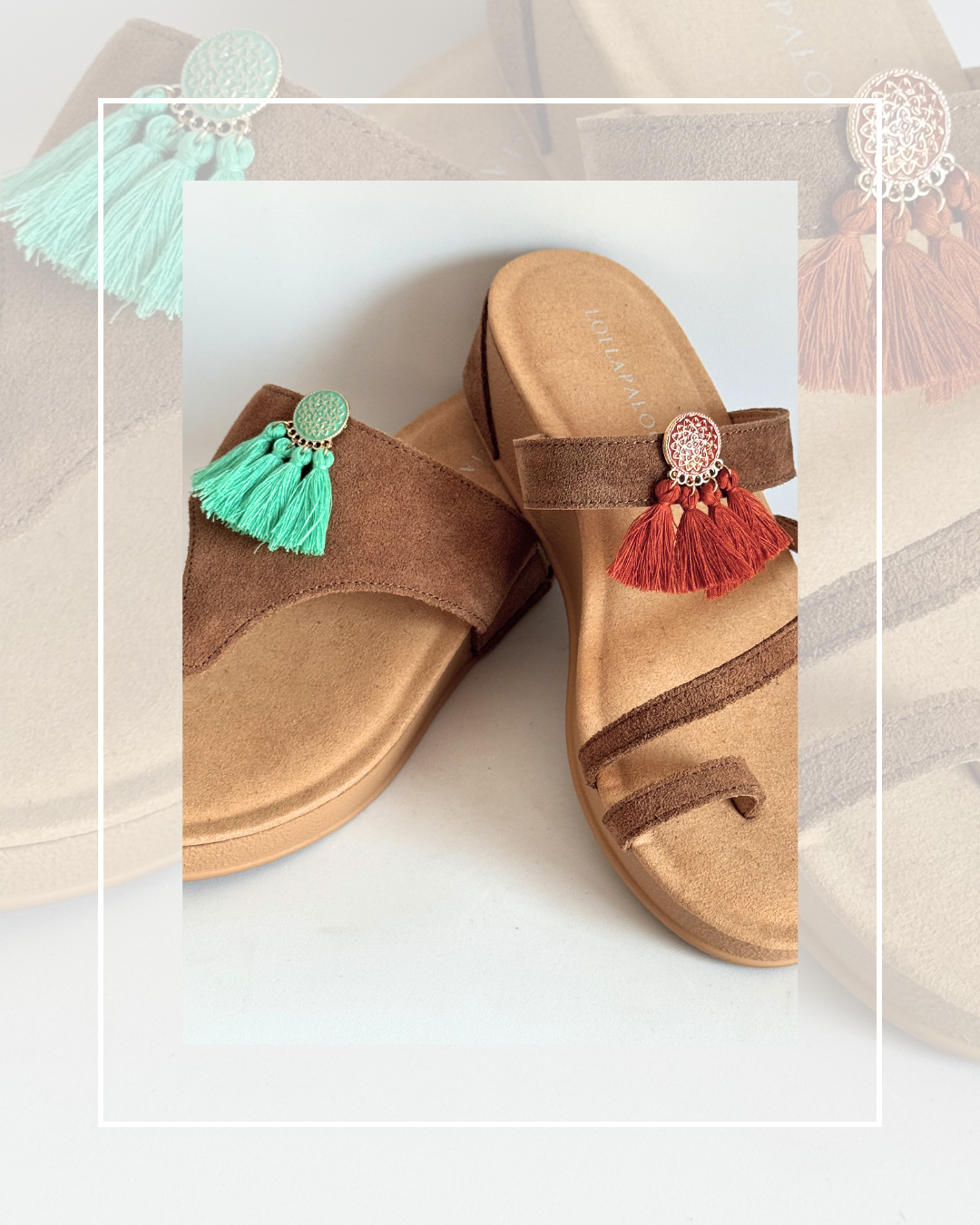 Clip On Boho Style Coins with 3 Fringe Tassels 6 Colours