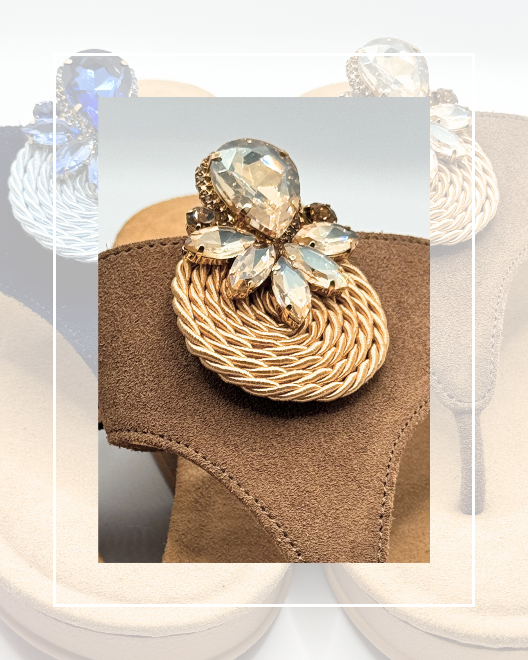 Clip On Gems with Cotton Circular Rope in 2 Colours