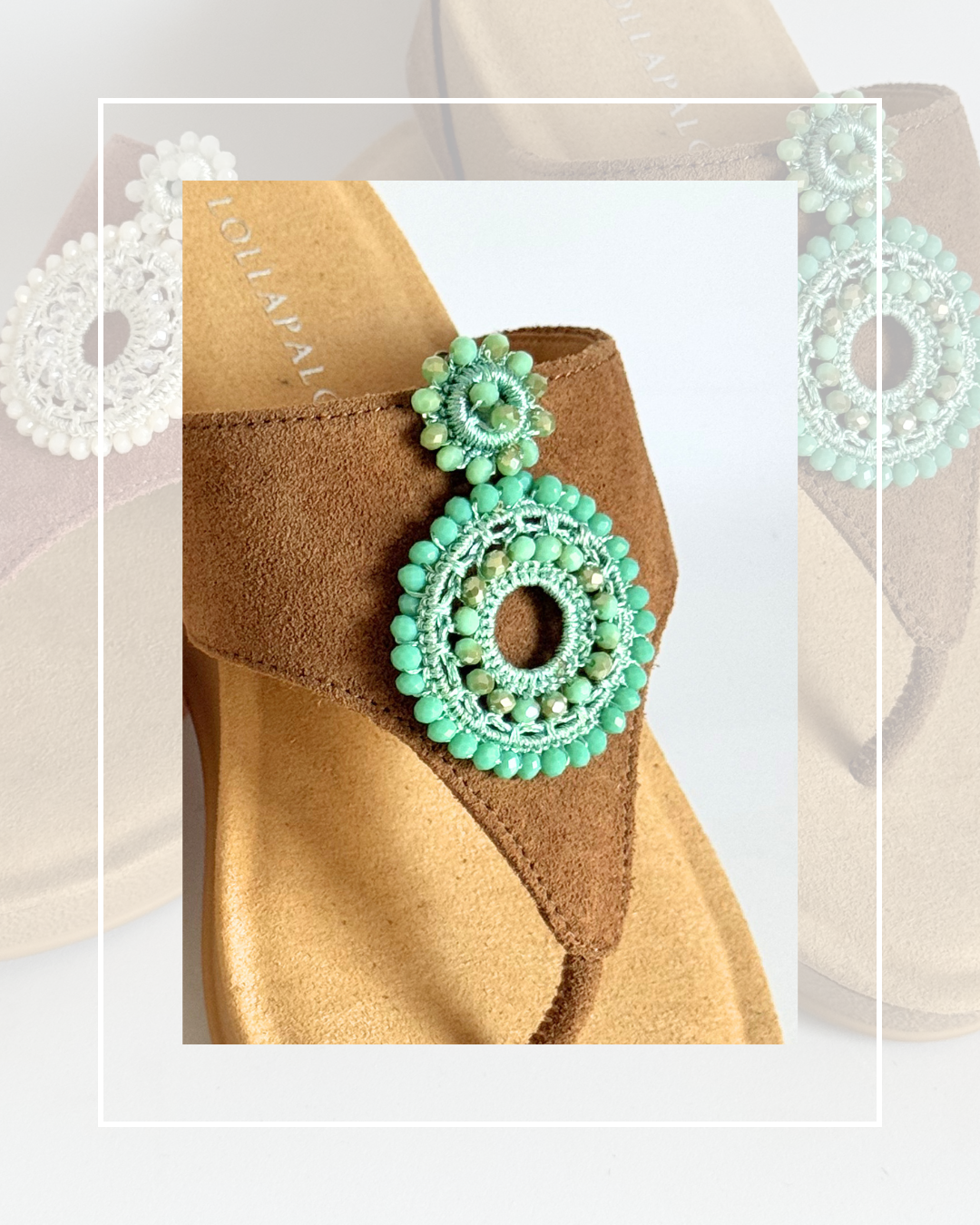 Clip On Beaded Embroidery Circles 2 Colours
