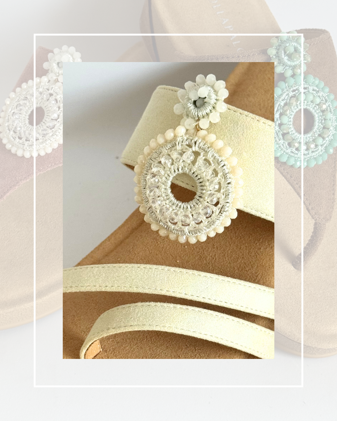 Clip On Beaded Embroidery Circles 2 Colours
