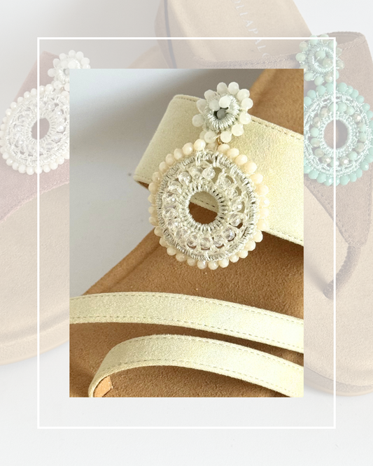 Clip On Beaded Embroidery Circles 2 Colours
