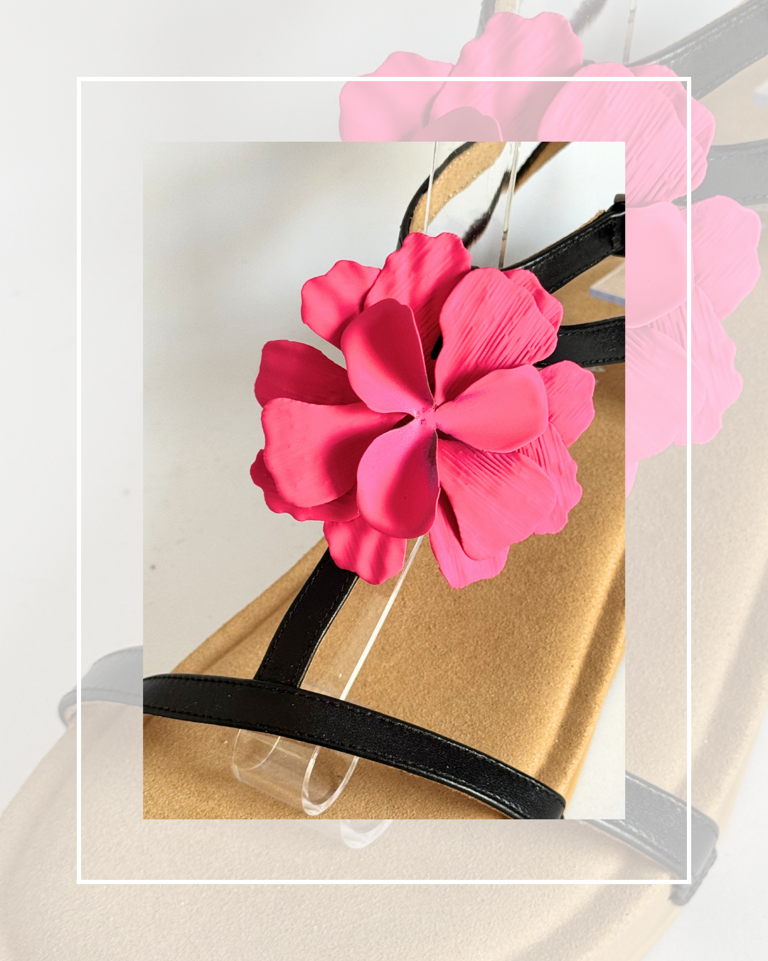 Clip On Metal Flower Gardenia Pink