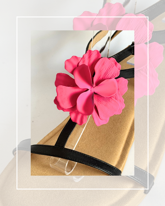Clip On Metal Flower Gardenia Pink