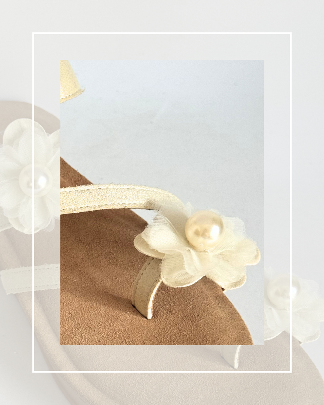 Clip on Satin and Pearl Small Flower
