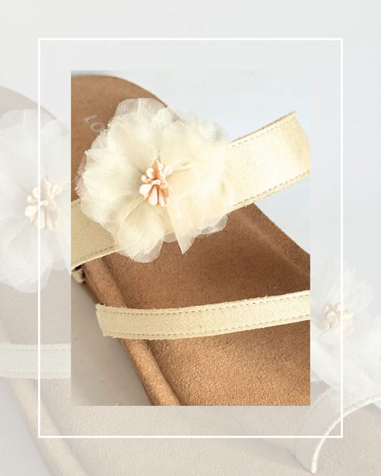 Clip on Small Chiffon Flower with Paper Pollen