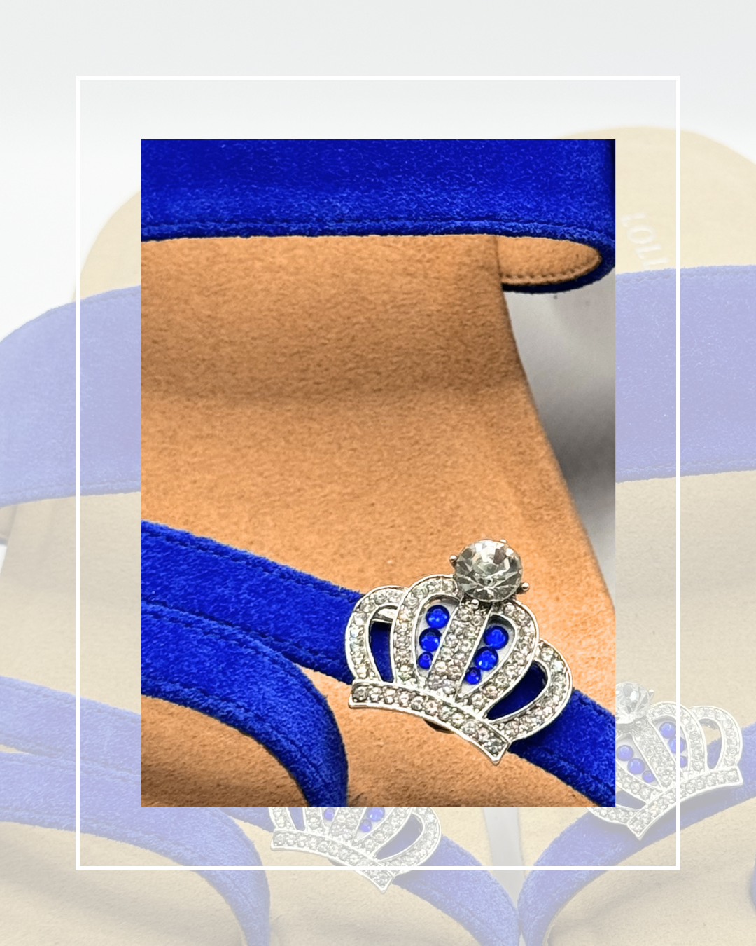 Clip On Crowns with Blue Gem Detail