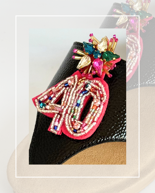 Clip On Beaded Big 40th Birthday Celebration