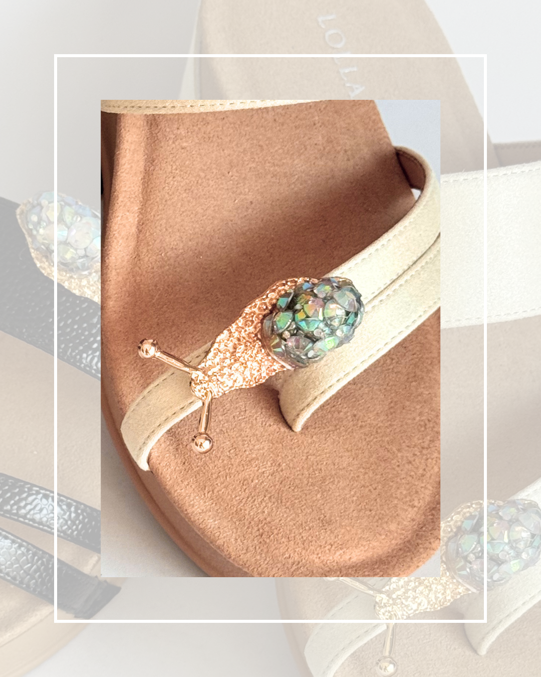 Clip On Gold Metal Snail with Multicolour Gemstones