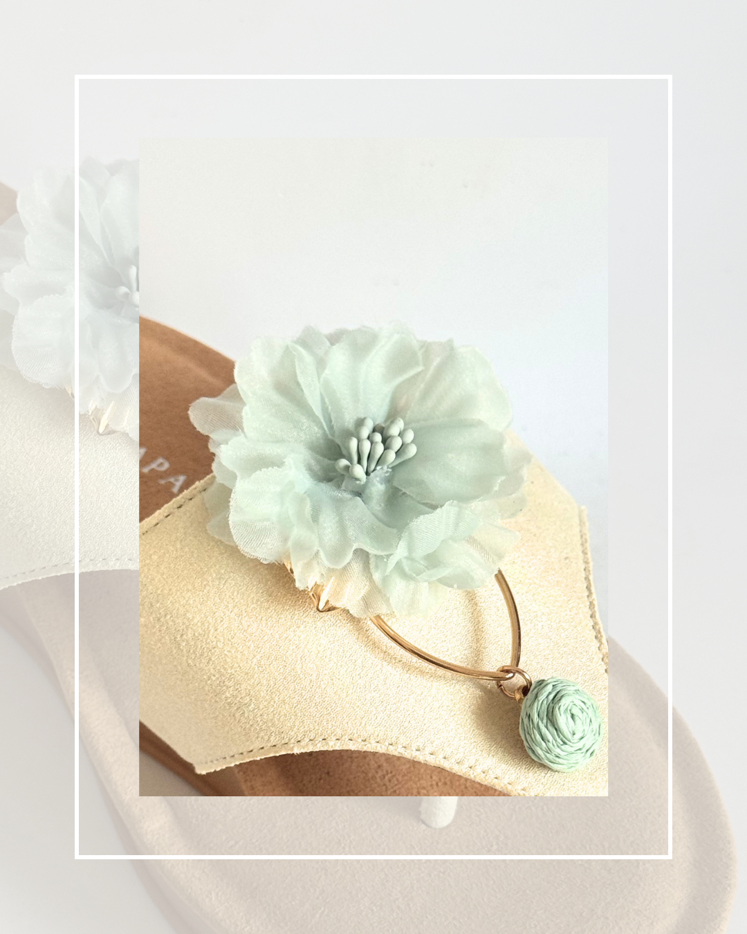 Clip on Fabric Flowers with Gold Bar 3 Colours