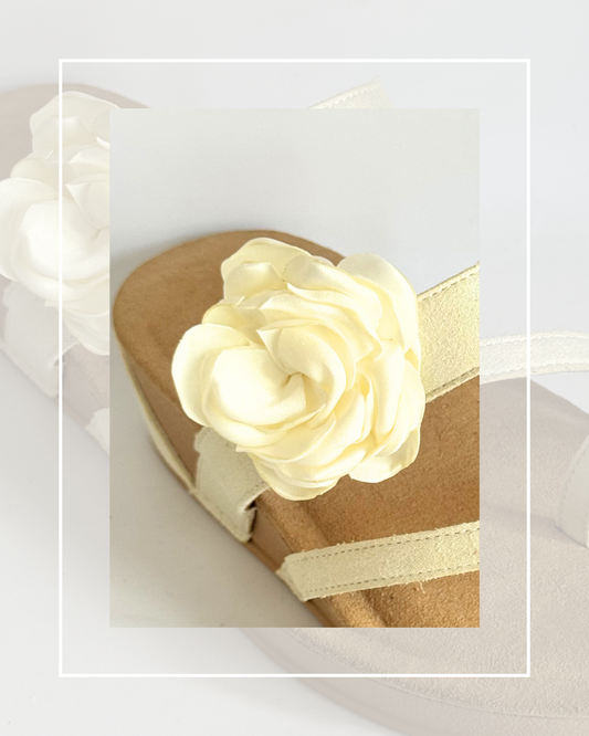 Clip on Cream Satin Rose Flower